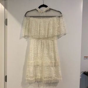 White Topshop Floral Lace Dress